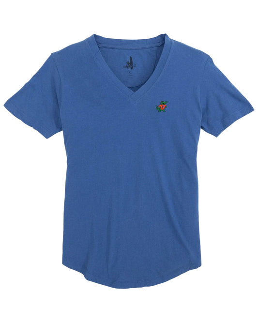 Ws UF Albert Merediths V-Neck SS T-Shirt Royal