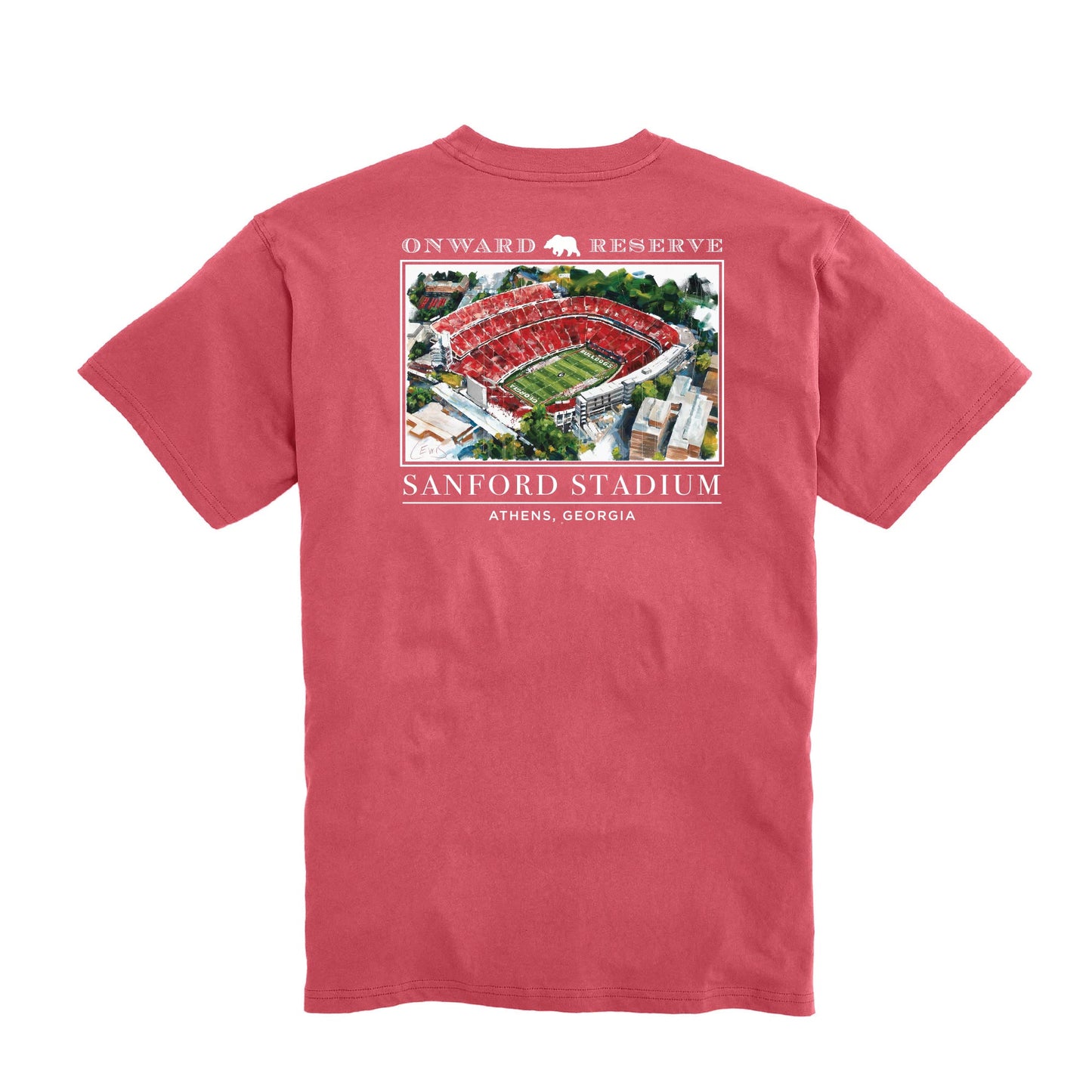 Lewis Sanford Stadium SS T-Shirt Washed Red