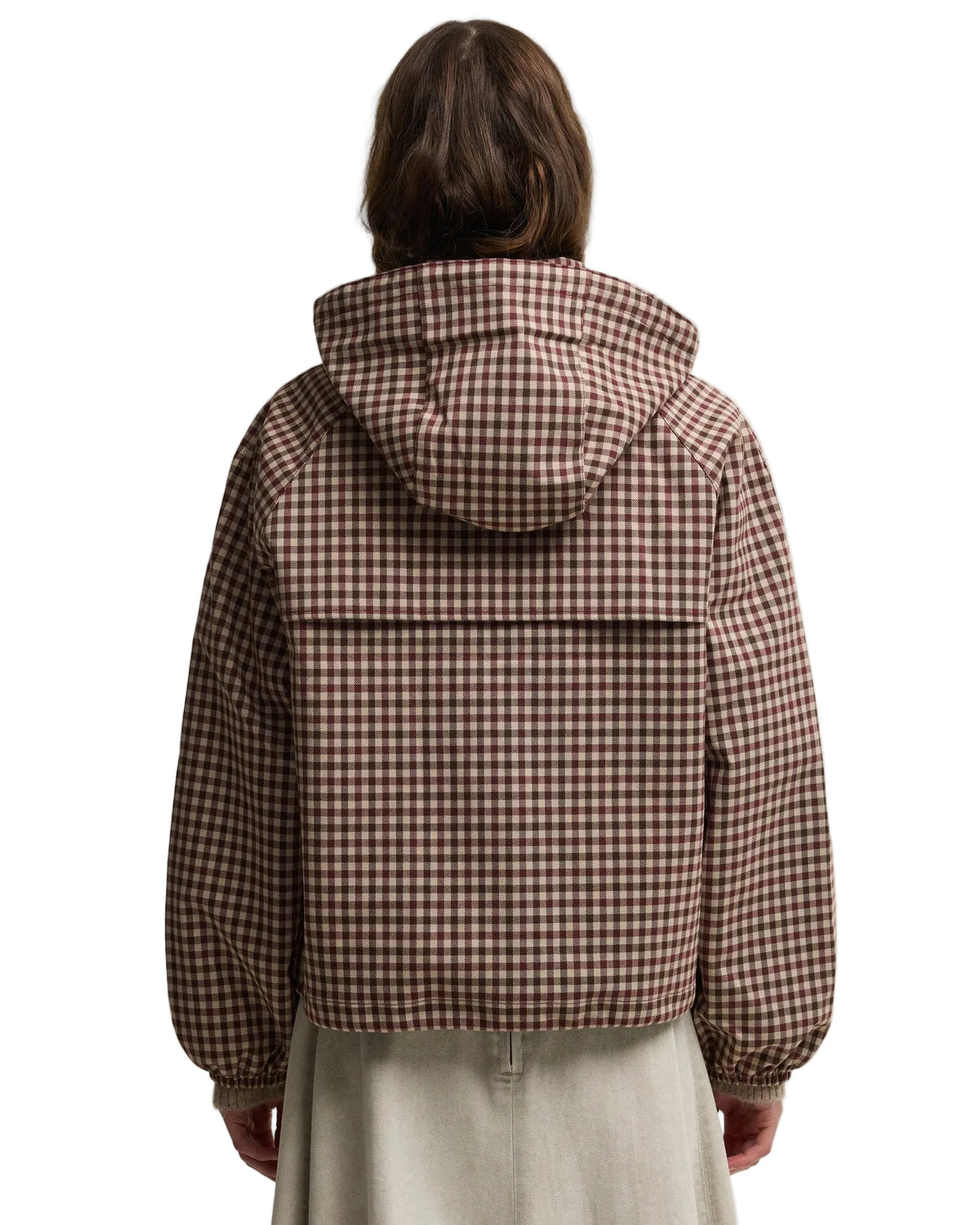 Ws Audrey Showerproof Jacket Cranberry/Brown Gingham