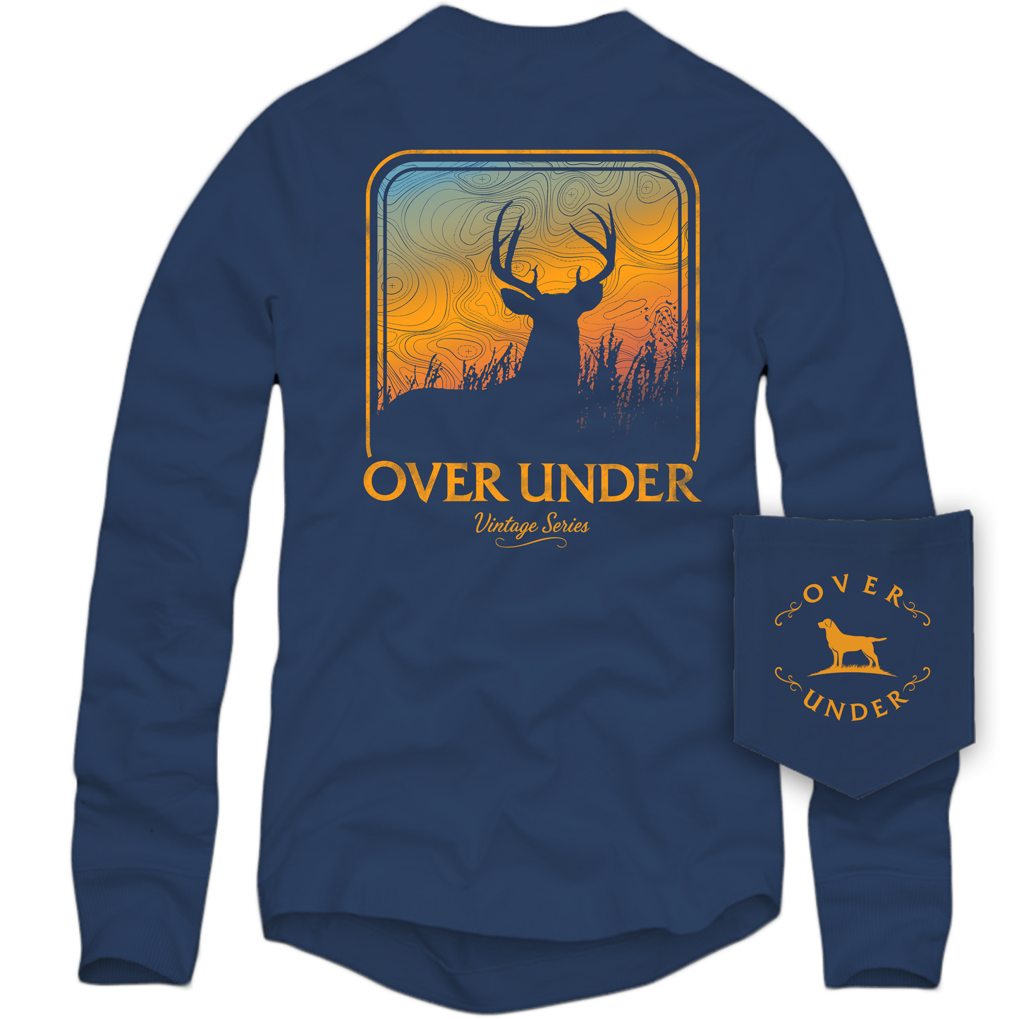 Vintage Topo Deer LS T-Shirt Midnight