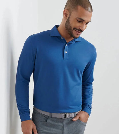 Lyons Performance Jersey Long-Sleeve Polo Blue Haze