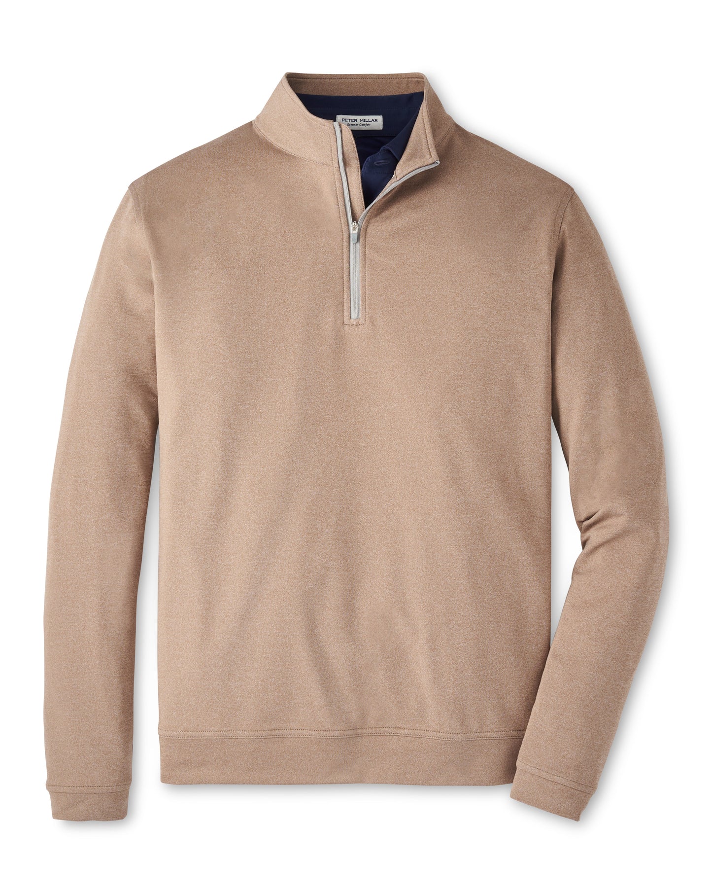 Perth Mélange Perf 1/4 Zip Poplar Brown