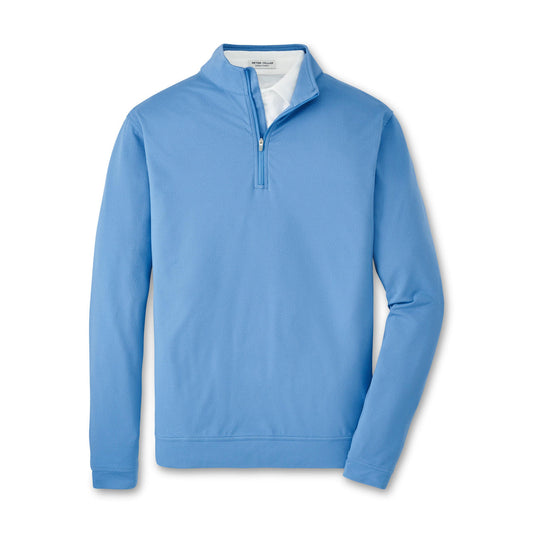 Perth Cross-Hatch Perf 1/4 Zip Evening Tide