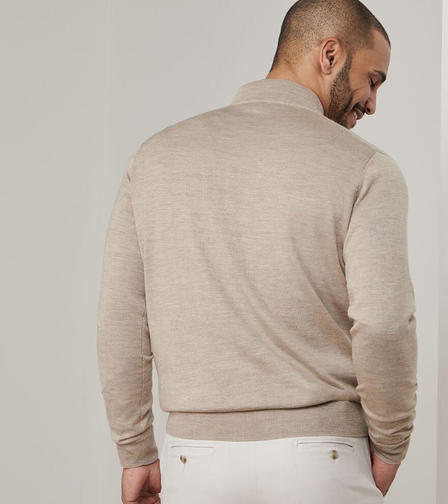 Autumn Crest Suede Trim 1/4 Zip Pullover Light Elm