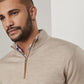 Autumn Crest Suede Trim 1/4 Zip Pullover Light Elm