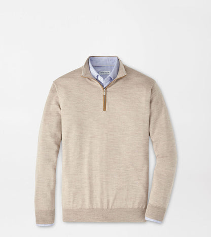 Autumn Crest Suede Trim 1/4 Zip Pullover Light Elm
