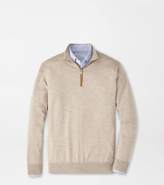 Autumn Crest Suede Trim 1/4 Zip Pullover Light Elm