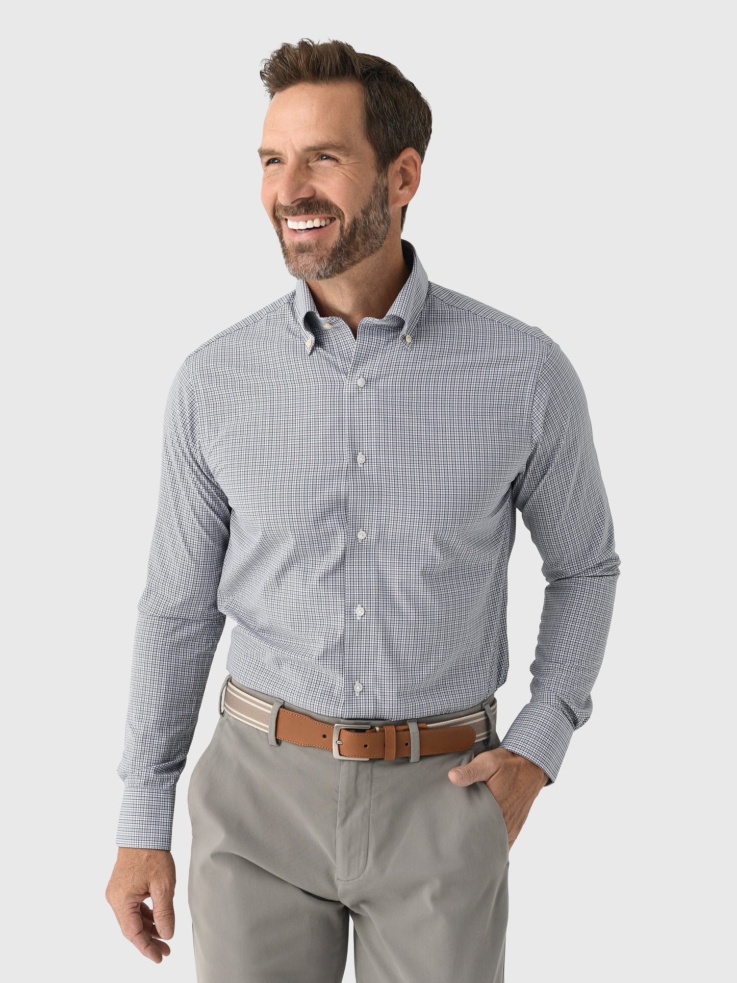 Porter Perf Poplin Sport Shirt Nebula Blue
