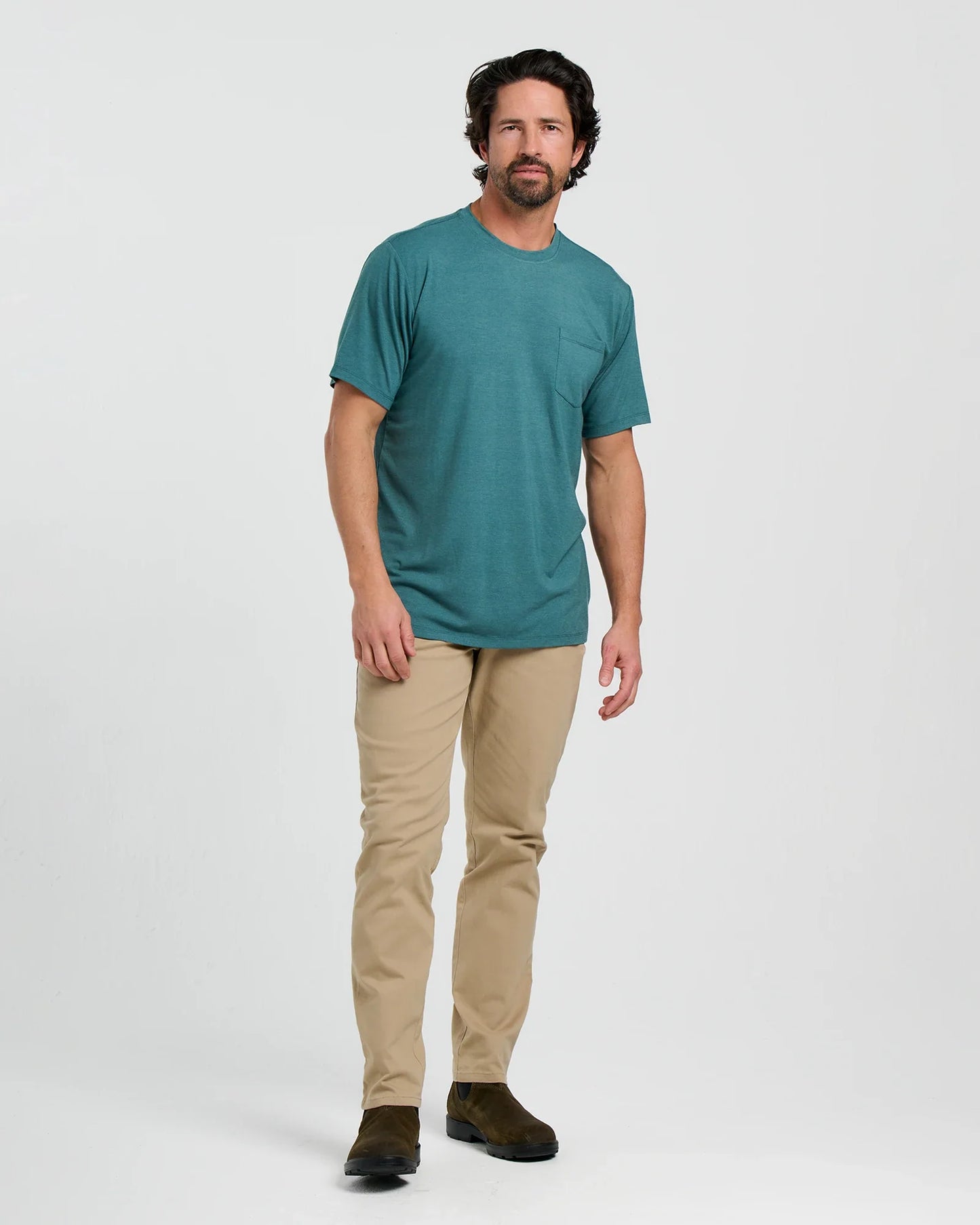 Bamboo Flex SS Pocket Tee Heather Sea Pine