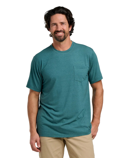 Bamboo Flex SS Pocket Tee Heather Sea Pine