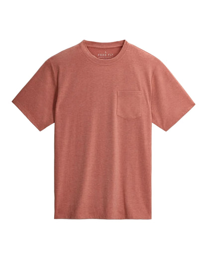 Bamboo Flex SS Pocket Tee Heather Red Clay