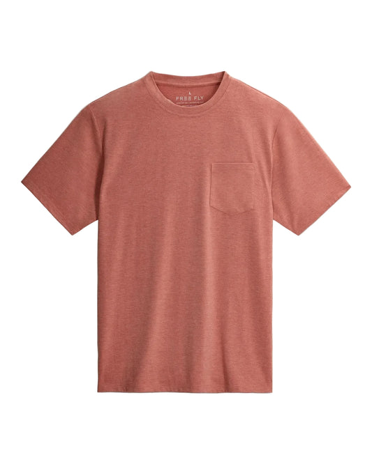 Bamboo Flex SS Pocket Tee Heather Red Clay