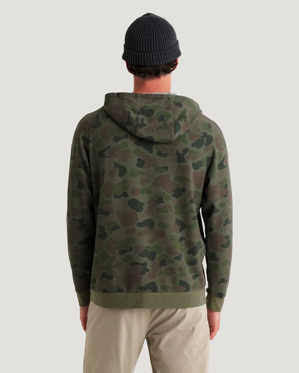 Bamboo Lightweight Fleece Hoodie Vtg Camo Oil Grn