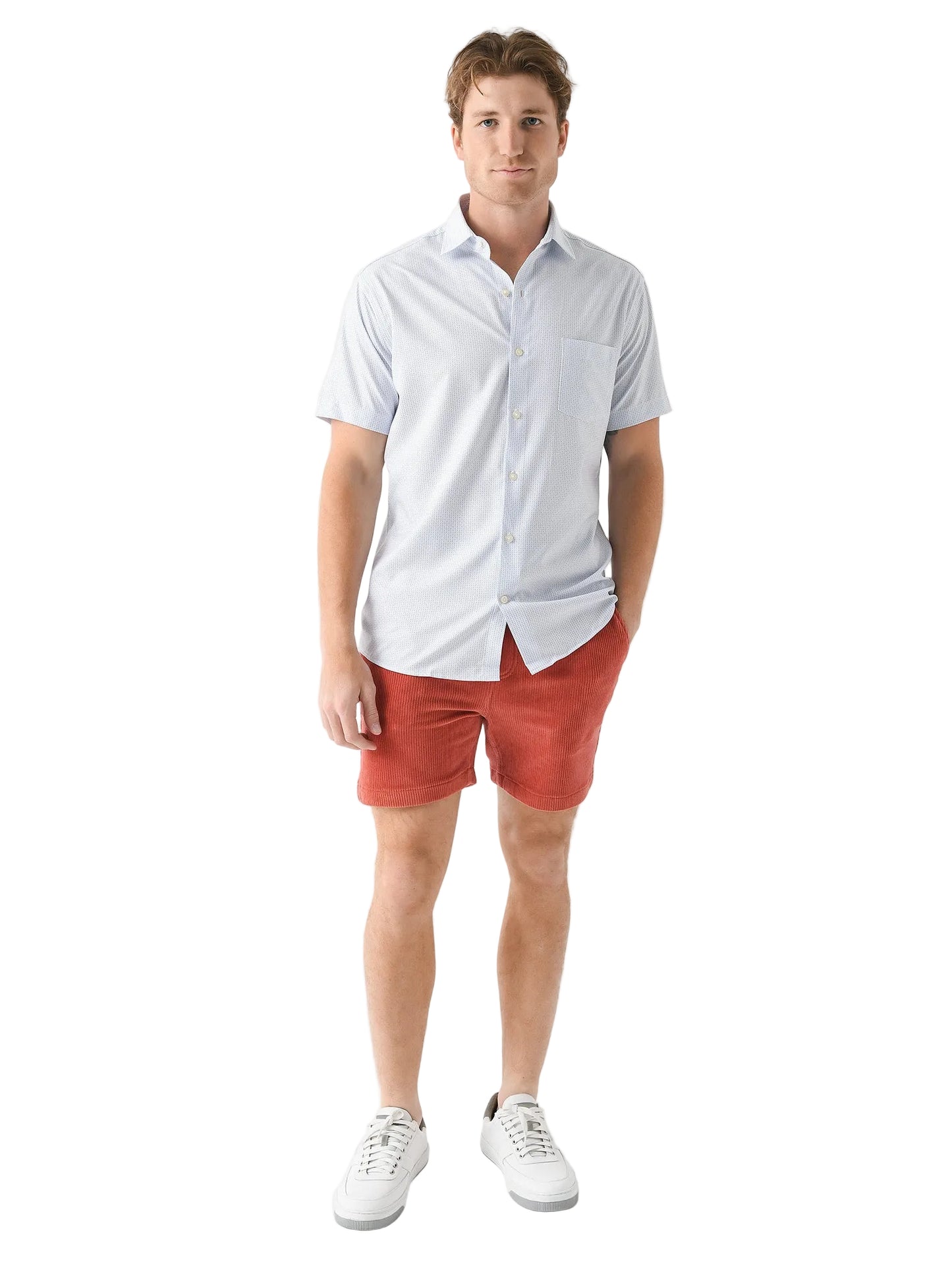 Bloques Perf Poplin SS Shirt White