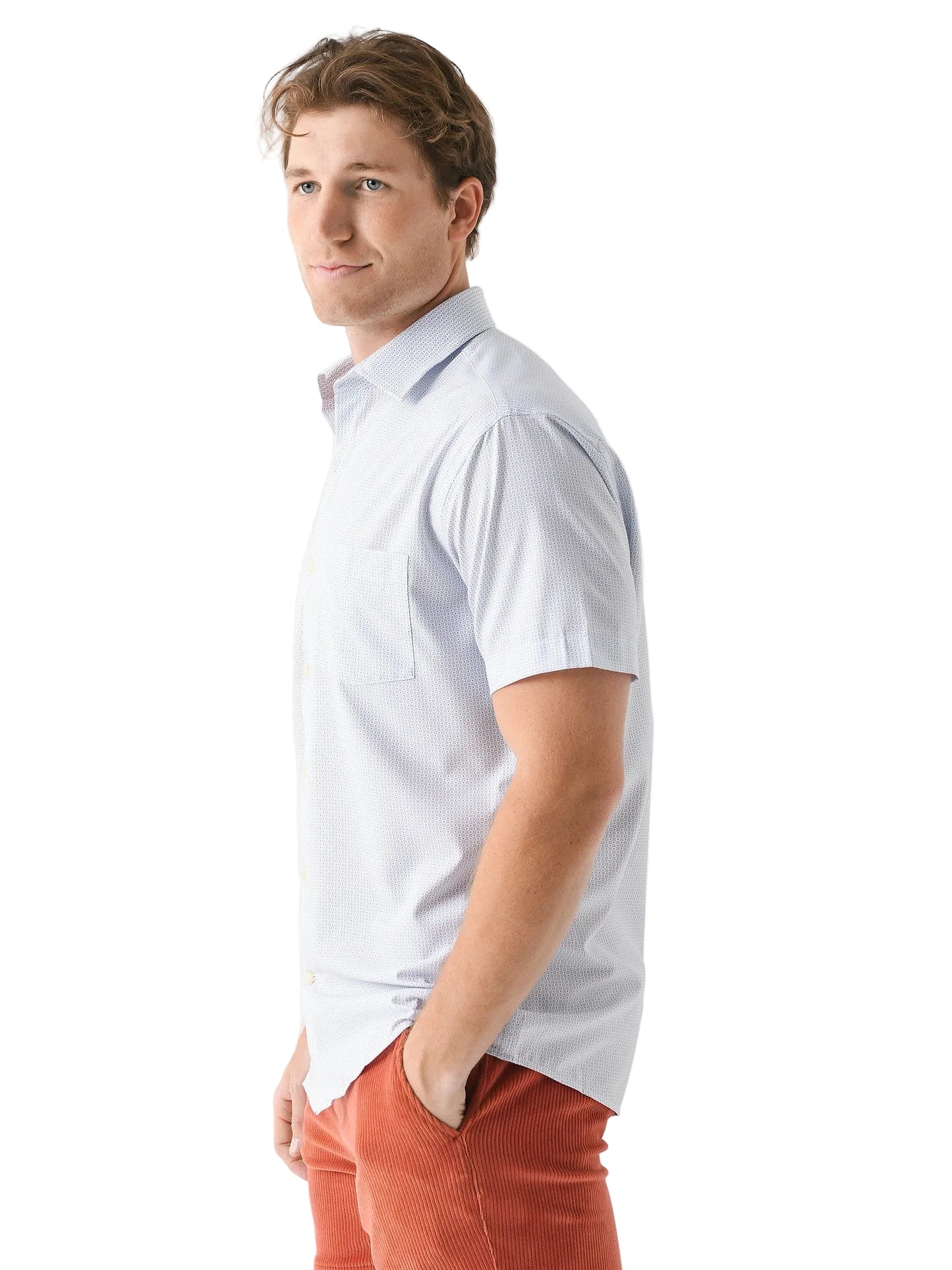 Bloques Perf Poplin SS Shirt White