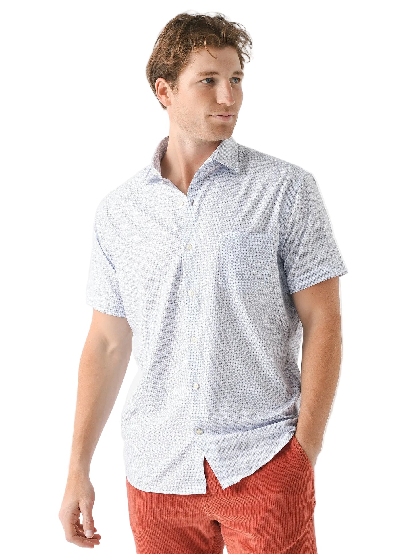 Bloques Perf Poplin SS Shirt White
