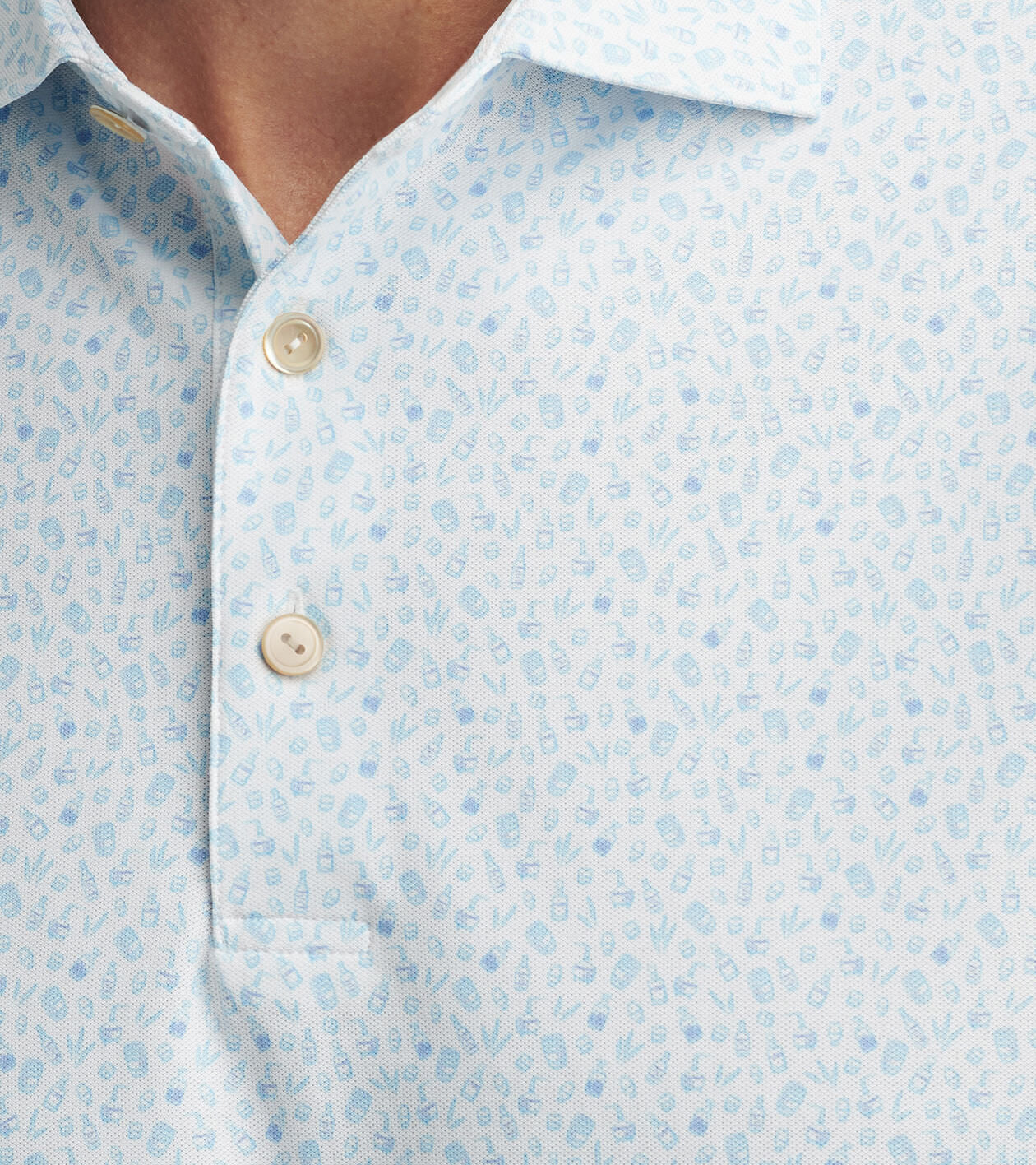 Whiskey Perf Mesh Polo White