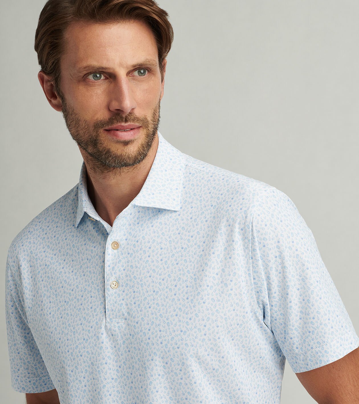 Whiskey Perf Mesh Polo White