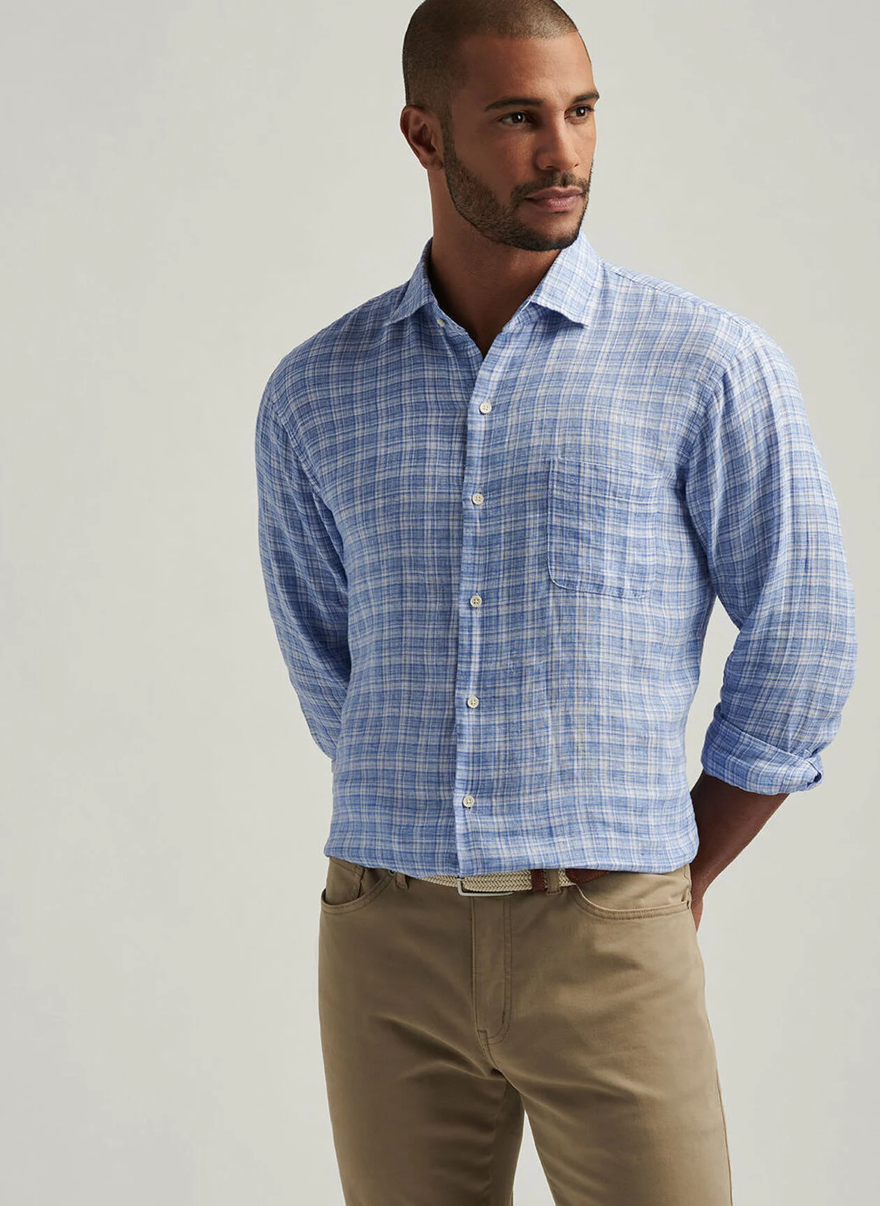 Chilwa Linen Sport Shirt Blue Poppy