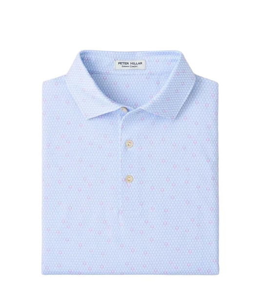 Geo Skull Jersey Polo White/Stream Blue