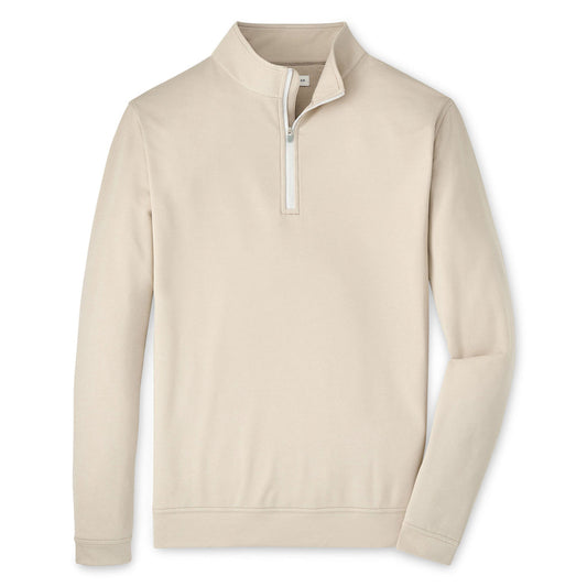 Perth Mélange Perf 1/4 Zip Biscuit