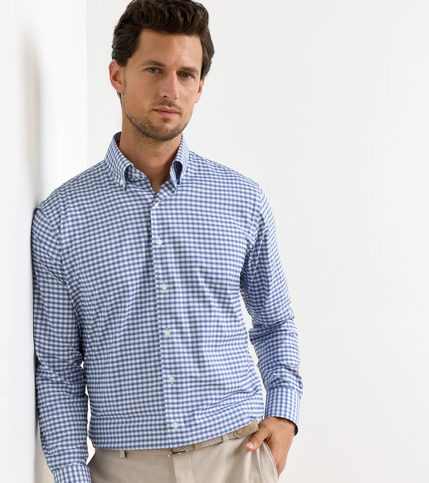 Lewis Performance Twill Sport Shirt Windsor Blue