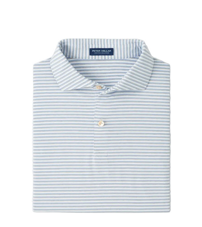Echo Stripe Performance Polo White / Gale Grey