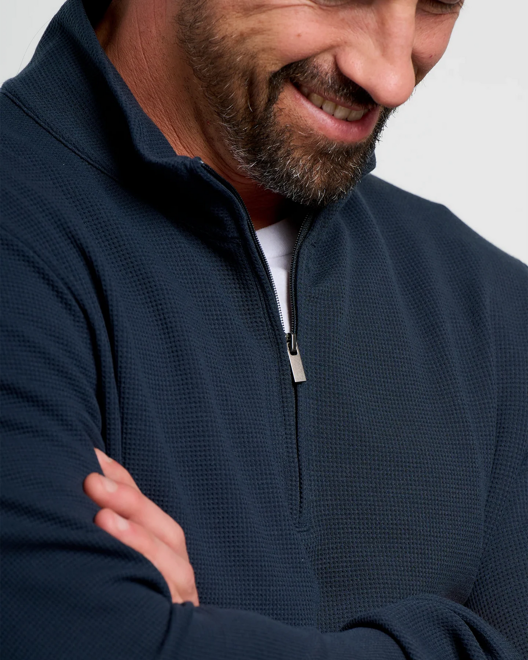 Waffle 1/4 Zip Deep Navy
