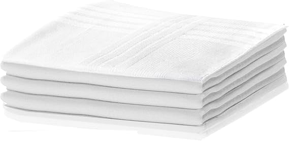Set Of Three White Handkerchief Blend Cotton