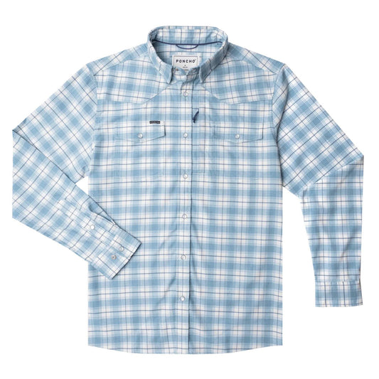 The Cody Western LS Flannel Shirt Slim Fit White/Blue