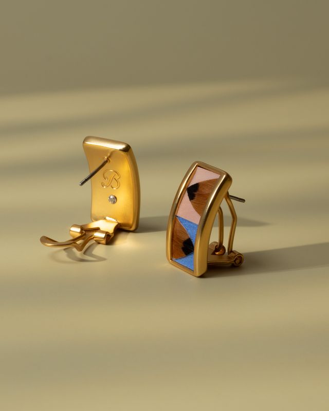 Sloane Rectangular Stud Gold Earring