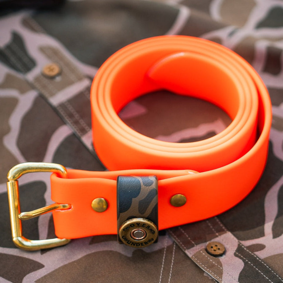Waterproof Single Shot Belt (Blaze Orange w/ Camo)