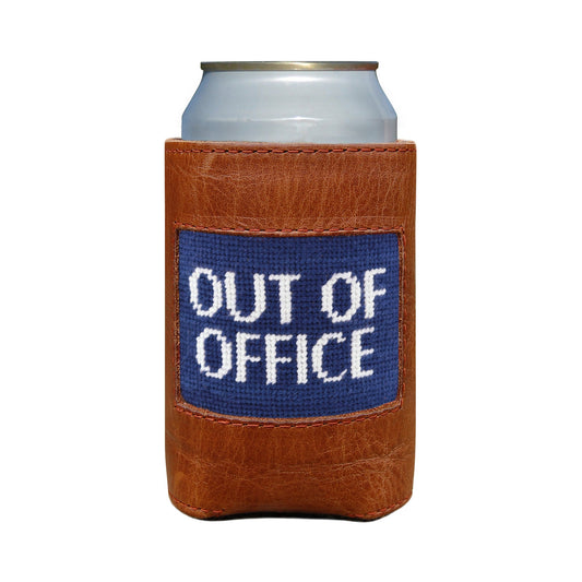 Out Of Office Memo Needlepoint Leather Koozie