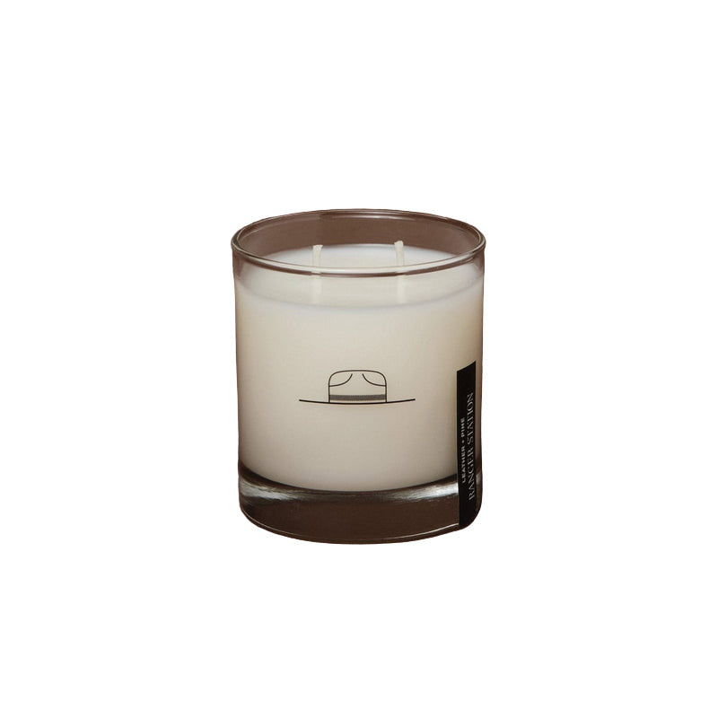 Leather & Pine Candle 8.5 oz. Rocks Glass