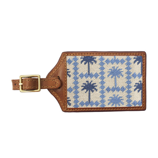 Palms Needlepoint Luggage Tag
