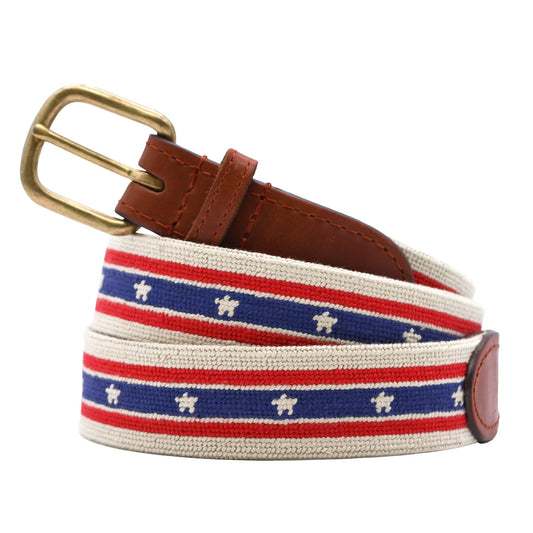 Patriotic Surcingle Needlepoint Belt