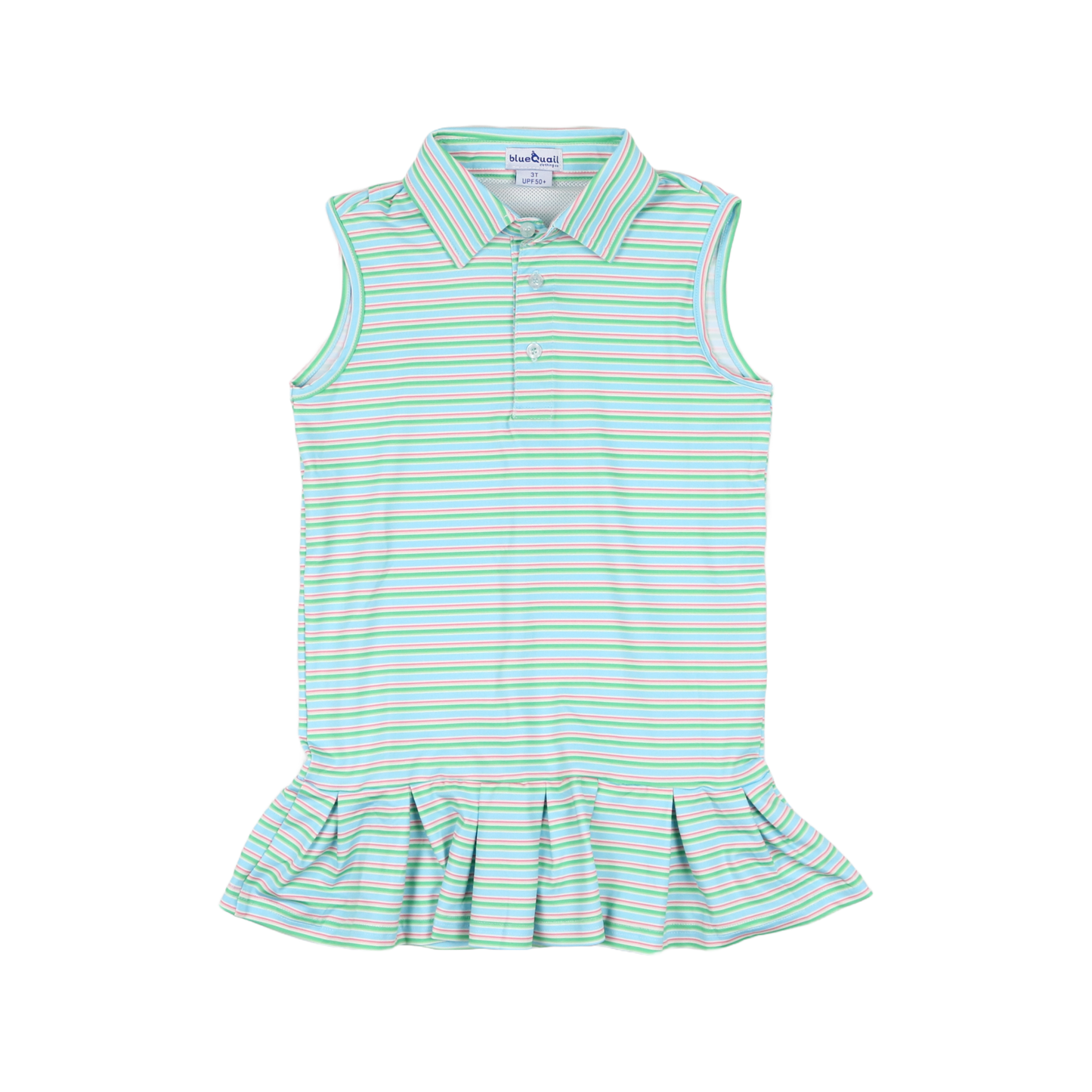 Youth Girls Performance Polo Dress Sherbert Stripe