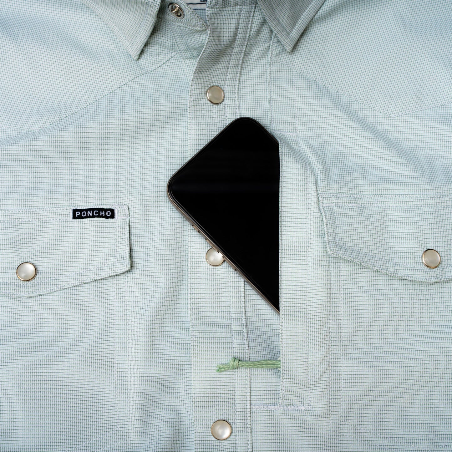 The Evergreen Western SS Shirt Turf Green Microcheck