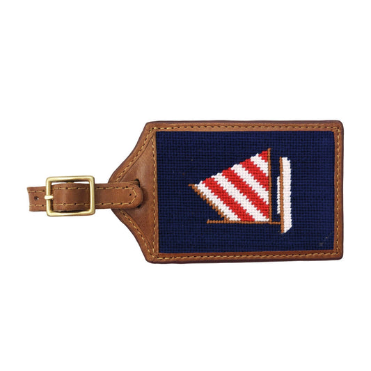 Rainbow Fleet (Dk Navy) Needlepoint Luggage Tag