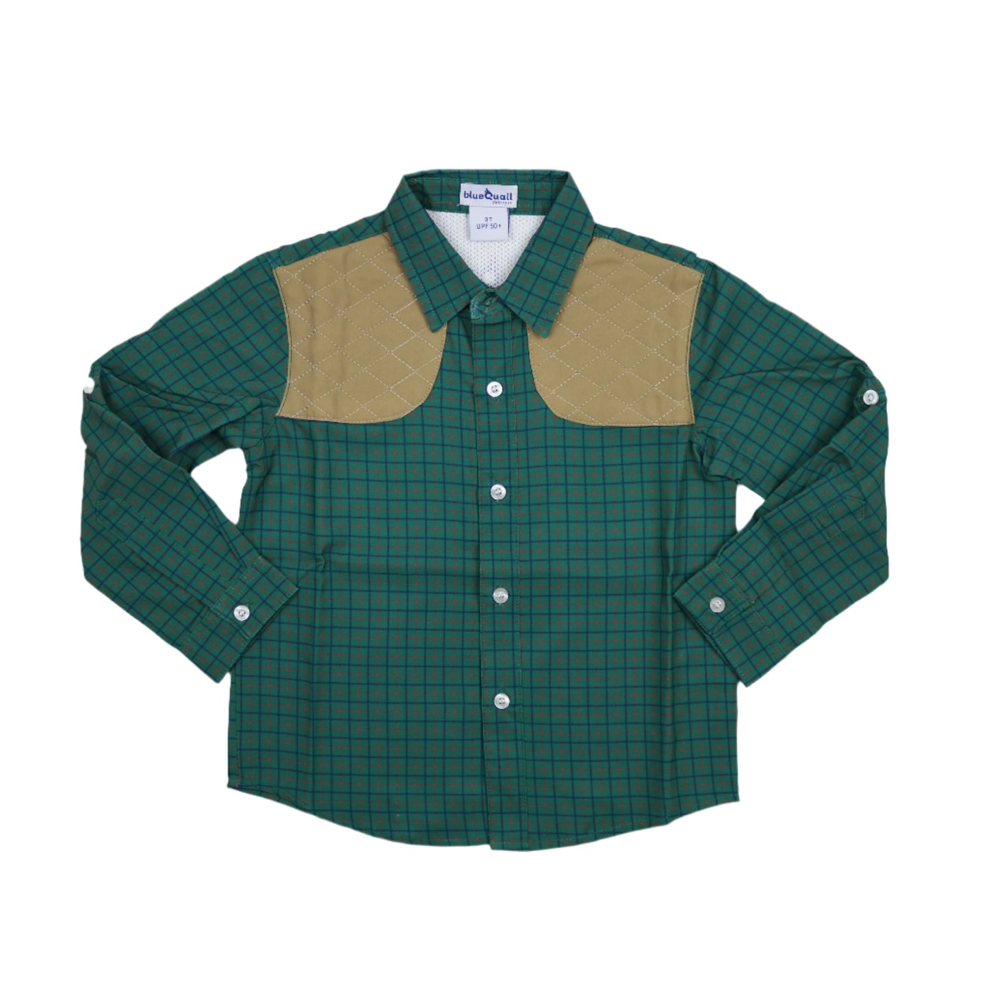 Youth Ranch Collection Tattersall LS Shirt Green