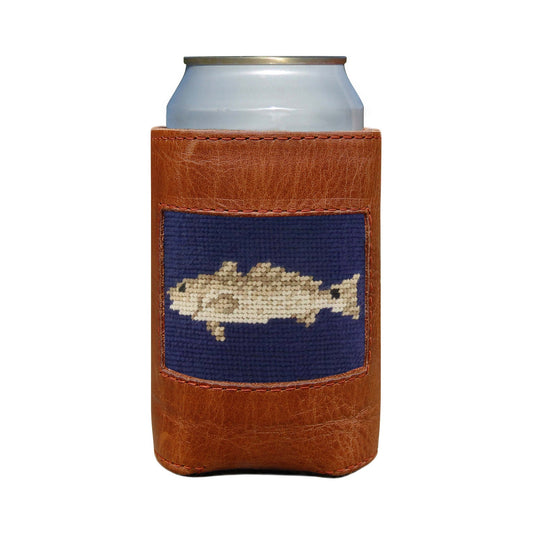 Redfish (Dk Navy) Needlepoint Koozie