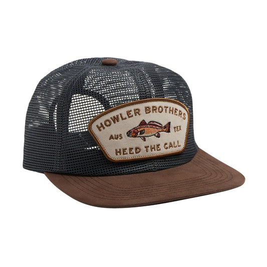 Redfish Feedstore Unstructured Snapback Hat Brown/Grey