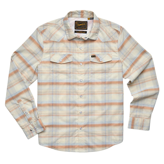 H Bar B Tech LS Shirt Cameron Plaid Cream