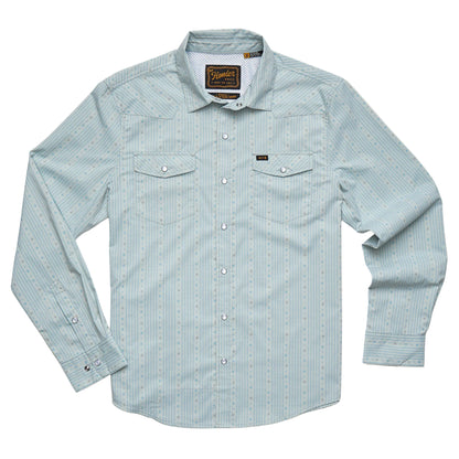 H Bar B Tech LS Shirt Supernova Stripe Ash Blue