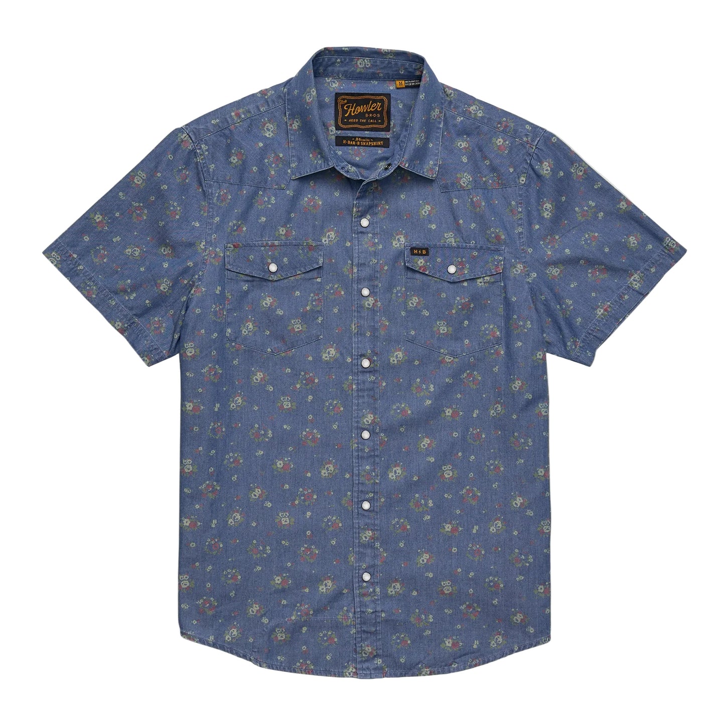H Bar B Snapshirt Bouquets Washed Indigo
