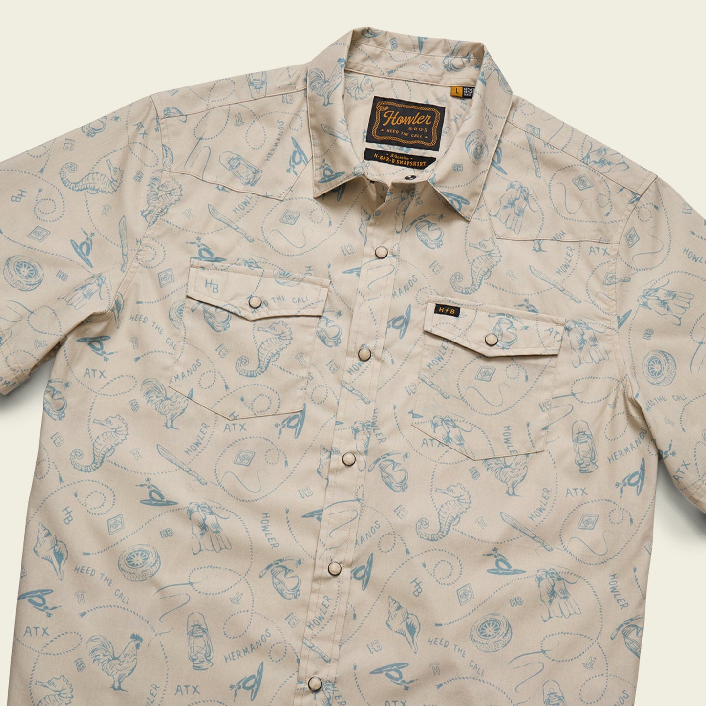 H Bar B Snapshirt Sea Rodeo Sand