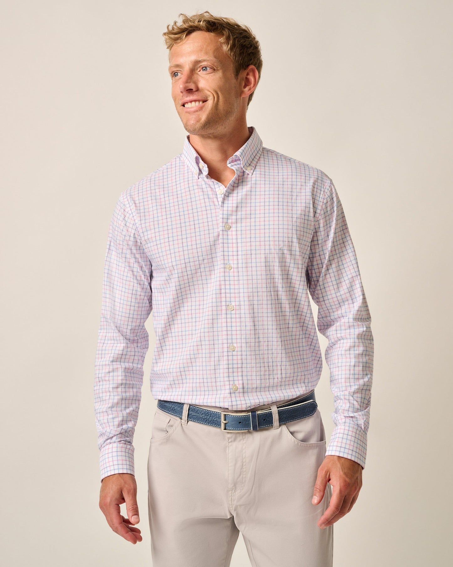 Paddock Tattersall Performance Shirt Porto Pink