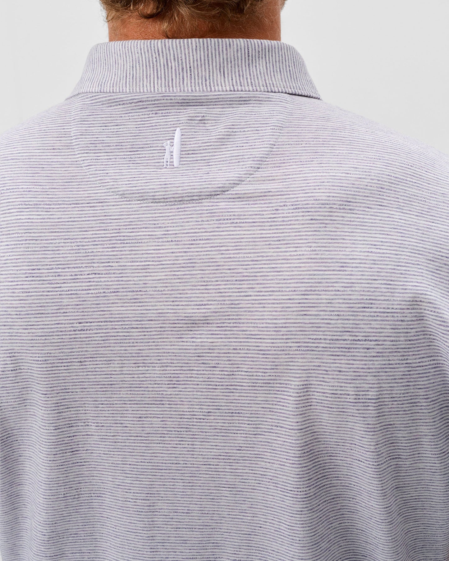 Thatcher Stripe Slub Polo Bluestone