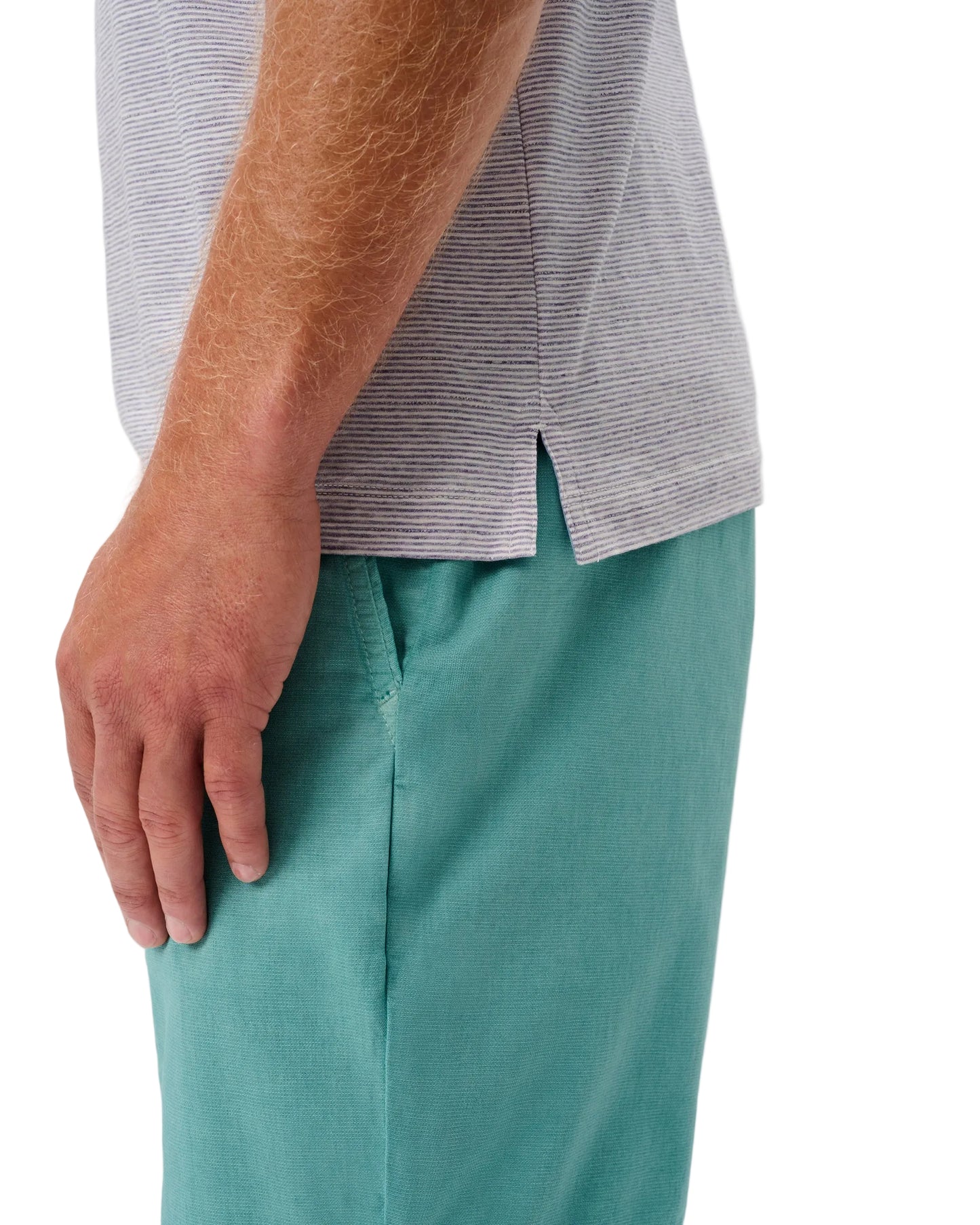 Thatcher Stripe Slub Polo Bluestone