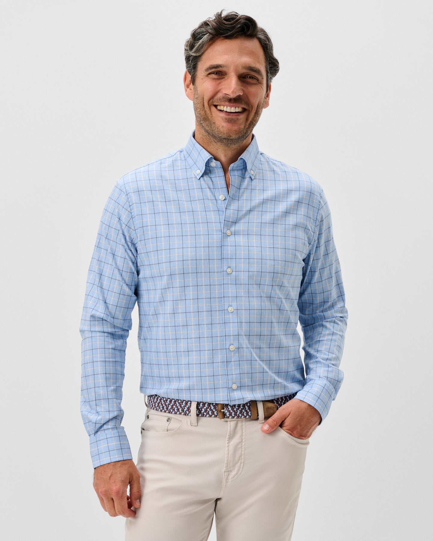 Miramont Perf Button Down Shirt Malibu